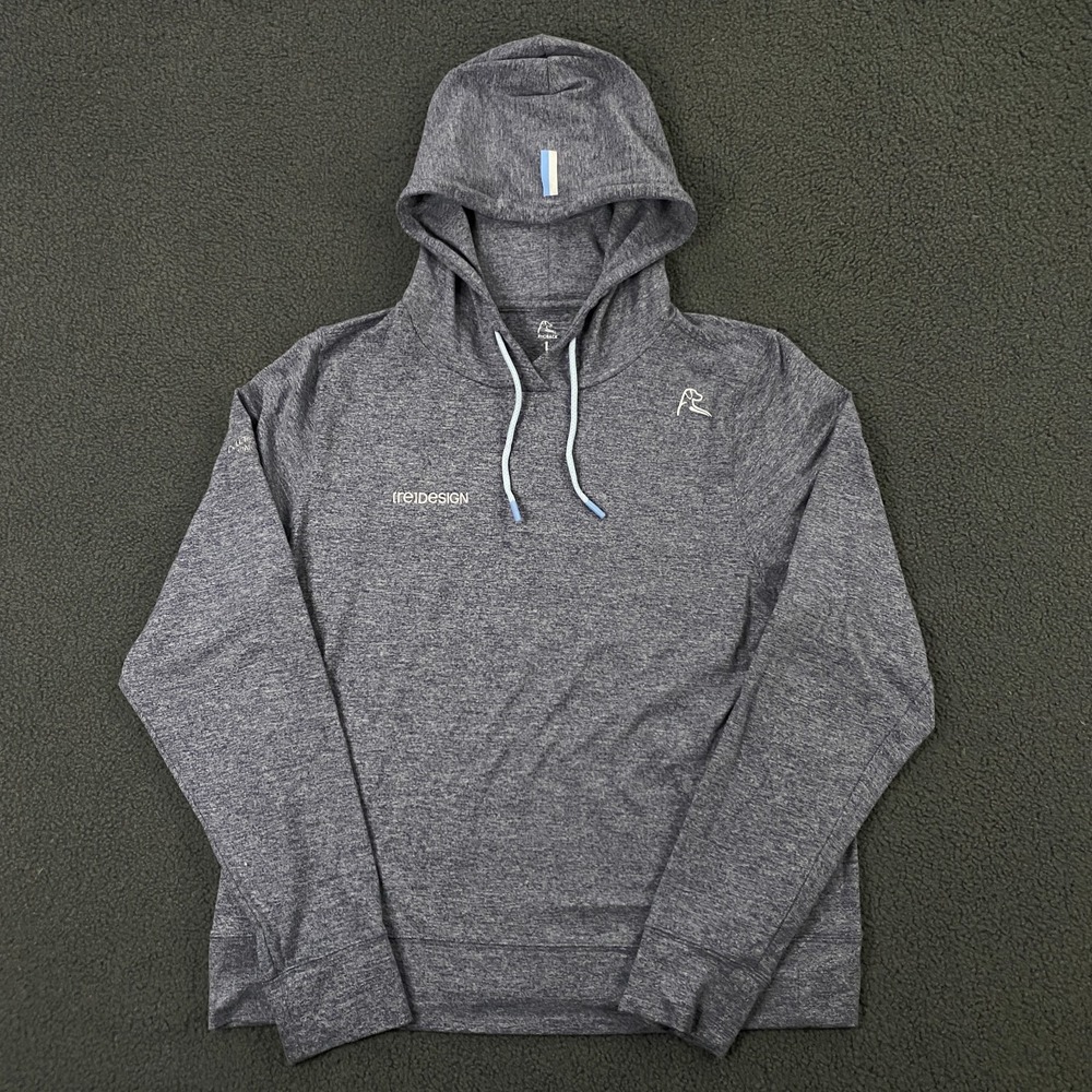 Rhoback Hesi Performance Hoodie Womens Large Stretch‎ Heather Blue Logo Golf